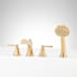 Signature Hardware Elita Deck Mounted Roman Tub Filler with Built-In Diverter - Includes Hand Shower Brushed Gold
