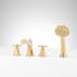 Signature Hardware Elita Deck Mounted Roman Tub Filler with Built-In Diverter - Includes Hand Shower Brushed Gold