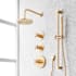 Signature Hardware Vassor Thermostatic Shower System with Rainfall Shower Head, Hand Shower, Slide Bar, Shower Arm, Hose, and Valve Trim - Rough-In Valve Included Brushed Gold