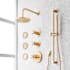 Signature Hardware Vassor Thermostatic Shower System with Rainfall Shower Head, Hand Shower, Slide Bar, Bodysprays, Shower Arm, Hose, and Valve Trim - Rough-In Valve Included Brushed Gold