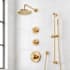 Signature Hardware Lentz Thermostatic Shower System with Rainfall Shower Head, Knob Handles, Hand Shower, Slide Bar, Shower Arm, Hose, and Valve Trim - Rough-In Valve Included Brushed Gold