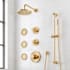 Signature Hardware Lentz Thermostatic Shower System with Rainfall Shower Head, Knob Handles, Hand Shower, Slide Bar, Bodysprays, Shower Arm, Hose, and Valve Trim - Rough-In Valve Included Brushed Gold