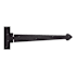 Signature Hardware Finbarr 14-1/4" x 4-3/4" Strap Round Corner Surface Mount Door Hinge - Single Hinge Black Powder Coat
