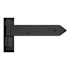 Signature Hardware Vlad 8-7/8" x 4-3/4" Strap Round Corner Surface Mount Door Hinge - Single Hinge Black Powder Coat