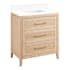 Signature Hardware Arrietty 30" Freestanding Bamboo Single Basin Vanity Set with Cabinet, Vanity Top, and Rectangular Undermount Sink - No Faucet Holes Natural Bamboo / Arctic White