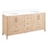 Signature Hardware Arrietty 72" Freestanding Bamboo Double Basin Vanity Set with Cabinet, Vanity Top, and Oval Undermount Sinks - 8" Widespread Faucet Holes Natural Bamboo / Arctic White