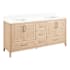 Signature Hardware Arrietty 72" Freestanding Bamboo Double Basin Vanity Set with Cabinet, Vanity Top, and Rectangular Undermount Sinks -Double Faucet Hole Natural Bamboo / Arctic White