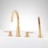 Signature Hardware Lexia Deck Mounted Roman Tub Filler with Hand Shower - Rough-In Valve Included Brushed Gold