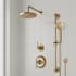 Signature Hardware Beasley Pressure Balanced Shower System with Rain Shower Head, Slide Bar, Hand Shower, Hose, Valve Trim and Diverter - Accufit Rough-In Valve Included Aged Brass