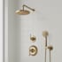 Signature Hardware Beasley Pressure Balanced Shower System with Rainfall Shower Head, Hand Shower, Hose, Valve Trim and Diverter - Accufit Rough-In Valve Included Aged Brass