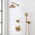 Signature Hardware Marceau Dual Control Pressure Balance Shower System with Shower Head, Cross Handles, Hand Shower, Shower Arm, Hose, and Valve Trim - Rough-In Valve Included Aged Brass