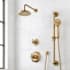 Signature Hardware Marceau Dual Control Pressure Balance Shower System with Shower Head, Cross Handles, Slide Bar, Hand Shower, Shower Arm, Hose, and Valve Trim - Rough-In Valve Included Aged Brass