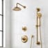 Signature Hardware Marceau Pressure Balanced Shower System with Shower Head, Cross Handles, Hand Shower, Slide Bar, Hose, Valve Trim and Diverter - Accufit Rough-In Valve Included Aged Brass