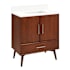 Signature Hardware Novak 30" Single Vanity Set with Mahogany Cabinet and Rectangular Porcelain Sink - No Faucet Holes True Walnut / Arctic White