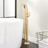 Signature Hardware Provincetown Freestanding Tub Faucet with Hand Shower and Rough-In Valve Less Stops Brushed Gold