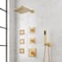 Signature Hardware Hibiscus Thermostatic Shower System with Shower Head, Hand Shower, Bodysprays, Shower Arm, Hose, and Valve Trim Brushed Gold