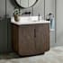 Signature Hardware Yvon 36" Freestanding Single Basin Vanity Set with Cabinet, Vanity Top, and Rectangular Undermount Sink - No Faucet Holes Deep Taupe / Arctic White