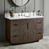 Signature Hardware Yvon 48" Freestanding Single Basin Vanity Set with Cabinet, Vanity Top, and Oval Undermount Sink - 8" Faucet Holes Deep Taupe / Arctic White