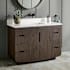 Signature Hardware Yvon 48" Freestanding Single Basin Vanity Set with Cabinet, Vanity Top, and Rectangular Undermount Sink - No Faucet Holes Deep Taupe / Arctic White