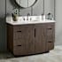 Signature Hardware Yvon 48" Freestanding Single Basin Vanity Set with Cabinet, Vanity Top, and Rectangular Undermount Sink - 8" Faucet Holes Deep Taupe / Arctic White