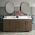 Signature Hardware Yvon 72" Freestanding Double Basin Vanity Set with Cabinet, Vanity Top, and Rectangular Undermount Sinks - No Faucet Holes Deep Taupe / Arctic White