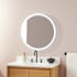 Signature Hardware Opalo 29-15/16" Diameter Modern Circular Frameless Bathroom Wall Mirror with Light N/A