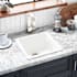 Signature Hardware Totten 17" Drop In / Undermount Single Basin Granite Composite Prep Sink White