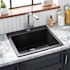 Signature Hardware Totten 25" Drop In / Undermount Single Basin Granite Composite Kitchen Sink Black
