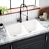 Signature Hardware Totten 33" Drop In / Undermount 50/50 Double Basin Granite Composite Kitchen Sink White