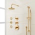 Signature Hardware Drea Thermostatic Shower System with Rainfall Shower Head, Hand Shower, Slide Bar, Bodysprays, Shower Arm, Hose, and Valve Trim - Rough-In Valve Included Brushed Gold