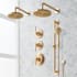 Signature Hardware Elita Thermostatic Shower System with Dual Rainfall Shower Heads, Hand Shower, Slide Bar, Shower Arm, Hose, and Valve Trim - Rough-In Valve Included Brushed Gold