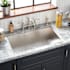 Signature Hardware Sitka 33" Drop In / Undermount Single Basin Stainless Steel Kitchen Sink with 4 Faucet Holes Stainless Steel