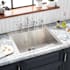Signature Hardware Sitka 25" Drop In / Undermount Single Basin Stainless Steel Kitchen Sink with 4 Faucet Holes Stainless Steel