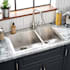 Signature Hardware Sitka 33" Drop In / Undermount 60/40 Double Basin Stainless Steel Kitchen Sink with Single Faucet Hole Stainless Steel