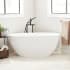 Signature Hardware Patera 66" Solid Surface Soaking Freestanding Tub with Integrated Drain and Overflow Glossy White