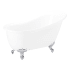 Signature Hardware Ultra 67" Clawfoot Acrylic Soaking Tub with Reversible Drain, Drain Assembly, and Overflow White / Chrome Feet