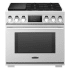 Signature Kitchen Suite 36 Inch Wide 6.3 Cu. Ft. Free Standing Dual Fuel Range with Griddle and Broil Element Stainless Steel