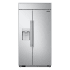Signature Kitchen Suite 42 Inch Wide 120 Volt 25.6 Cu. Ft. Energy Star Certified Side By Side Refrigerator with External Ice Dispenser and LED Lights Stainless Steel