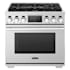 SKS 36 Inch Wide 6.3 Cu. Ft. Free Standing Dual Fuel Range with Sealed Burners and Self Clean Stainless Steel