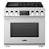 SKS 36 Inch Wide 6.3 Cu. Ft. Free Standing Dual Fuel Range with Griddle and Broil Element Stainless Steel