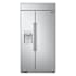 SKS 42 Inch Wide 120 Volt 25.6 Cu. Ft. Energy Star Certified Side By Side Refrigerator with External Ice Dispenser and LED Lights Stainless Steel