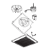 Soler and Palau 50 CFM 2 Sone Ceiling Mounted Finish Pack with Motor and Grille Assembly Only (Package of 4) White