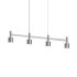 Sonneman Systema Staccato 43" Wide LED Commercial Linear Pendant Satin Aluminum