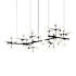 Sonneman Nebula 19 Light 96" Wide LED Abstract Chandelier Satin Black
