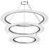 Sonneman Arctic Rings 3 Light 37" Wide LED Ring Chandelier Bright Satin Aluminum