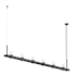 Sonneman Intervals 97" Wide Pillar Candle Linear Chandelier Satin Black / Clear Glass