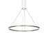 Sonneman Double Corona 48" Wide Suspension Pendant Bright Satin Aluminum