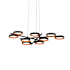Sonneman Light Guide Ring 9 Light 48-1/4" Wide Full Sized Pendant Satin Black / Apricot Interior