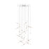 Sonneman Ballet 24 Light 49" Wide LED Abstract Multi Light Pendant with Flush Mounted Arms Bright Satin Aluminum