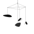 Sonneman Papillons 4 Light 31" Wide LED Suspension Multi Light Pendant with Black Shades Satin Black